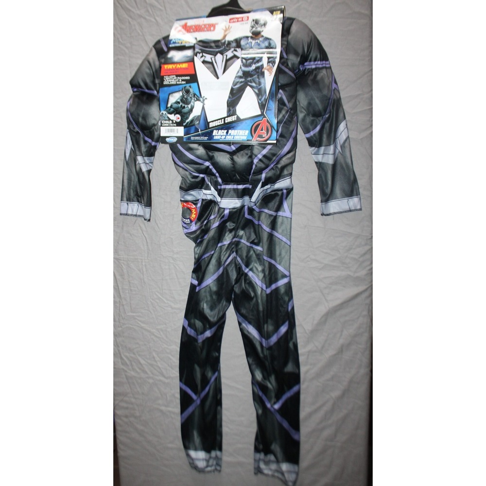 NWT Marvel Avengers Black Panther Halloween Costume Kids L 12-14